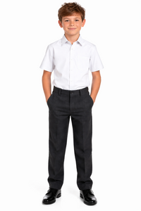 Boys White Short Sleeve School Uniform Shirt – Ages 2 to 16+ Years