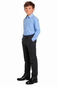Boys Blue Long Sleeve School Uniform Shirt – Ages 2 to 16+ Years