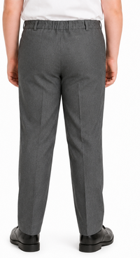Half Elastic Waist Plus Fit Long Leg School Trouser