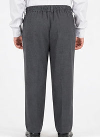 Boys Half Elastic Waist Plus Size Short Leg School Trousers | Small-7XL