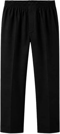Boys Full Elasticated Waist Slim Fit Pull Up School Trousers
