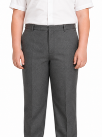 Half Elastic Waist Plus Fit Long Leg School Trouser