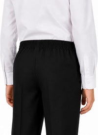 Boys Half Elastic Waist Slim Fit Pull Up School Trouser