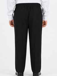 Boys Half Elastic Waist Plus Size Short Leg School Trousers | Small-7XL