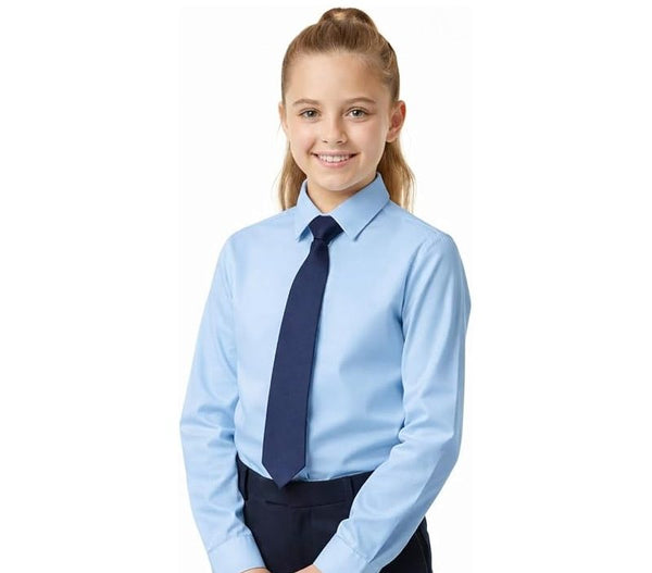 Girls Blue Long Sleeve School Uniform Shirt – Ages 3 to 18+ Years