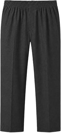 Boys Full Elasticated Waist Slim Fit Pull Up School Trousers