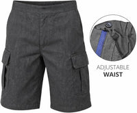 Boys Half Elastic Adjustable Waist Cargo School Shorts