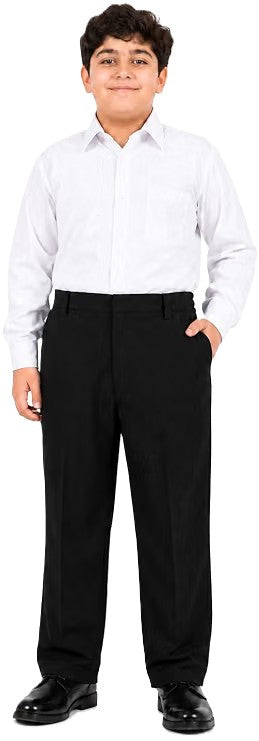 Boys Half Elastic Waist Plus Size Short Leg School Trousers | Small-7XL