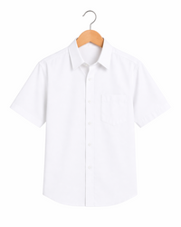 Boys White Short Sleeve School Uniform Shirt – Ages 2 to 16+ Years