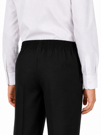 Half Elastic Waist Slim Fit Pull Up School Trouser