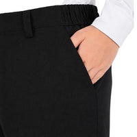 Boys Half Elastic Waist Plus Size Short Leg School Trousers | Small-7XL