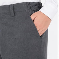 Boys Half Elastic Waist Plus Size Short Leg School Trousers | Small-7XL