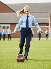 Girls Blue Long Sleeve School Uniform Shirt – Ages 3 to 18+ Years