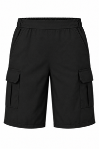 Boys Half Elastic Adjustable Waist Cargo School Shorts