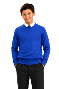 BOYS/KIDS SCHOOL UNIFORM FLEECE CREW NECK JUMPER – AGES 1-18 YEARS