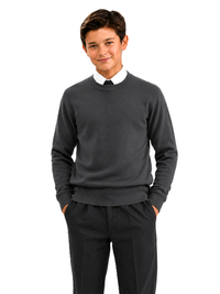 BOYS/KIDS SCHOOL UNIFORM FLEECE CREW NECK JUMPER – AGES 1-18 YEARS