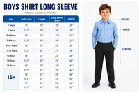 Boys Blue Long Sleeve School Uniform Shirt – Ages 2 to 16+ Years