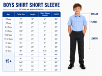 Boys Blue Short Sleeve School Uniform Shirt – Ages 2 to 16+ Years