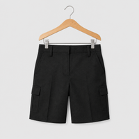 Half Elastic Adjustable Waist Regular Fit Cargo School Shorts