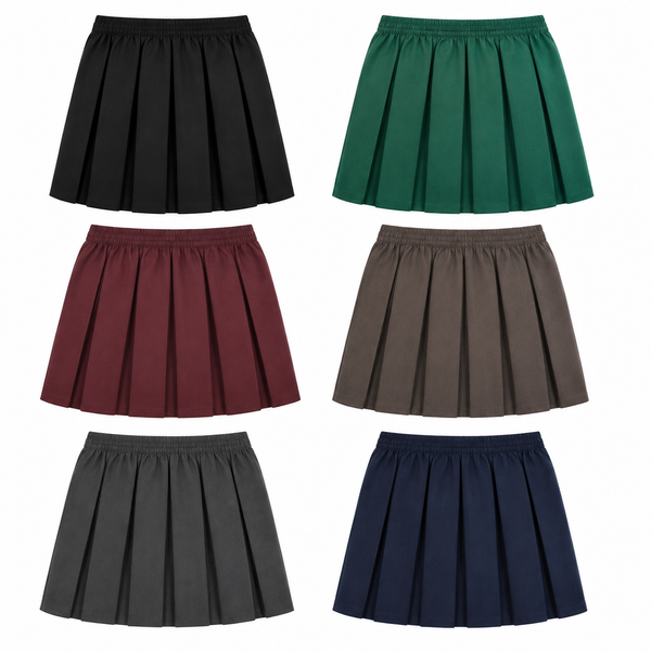 Box Pleated Elasticated Waist Skirt