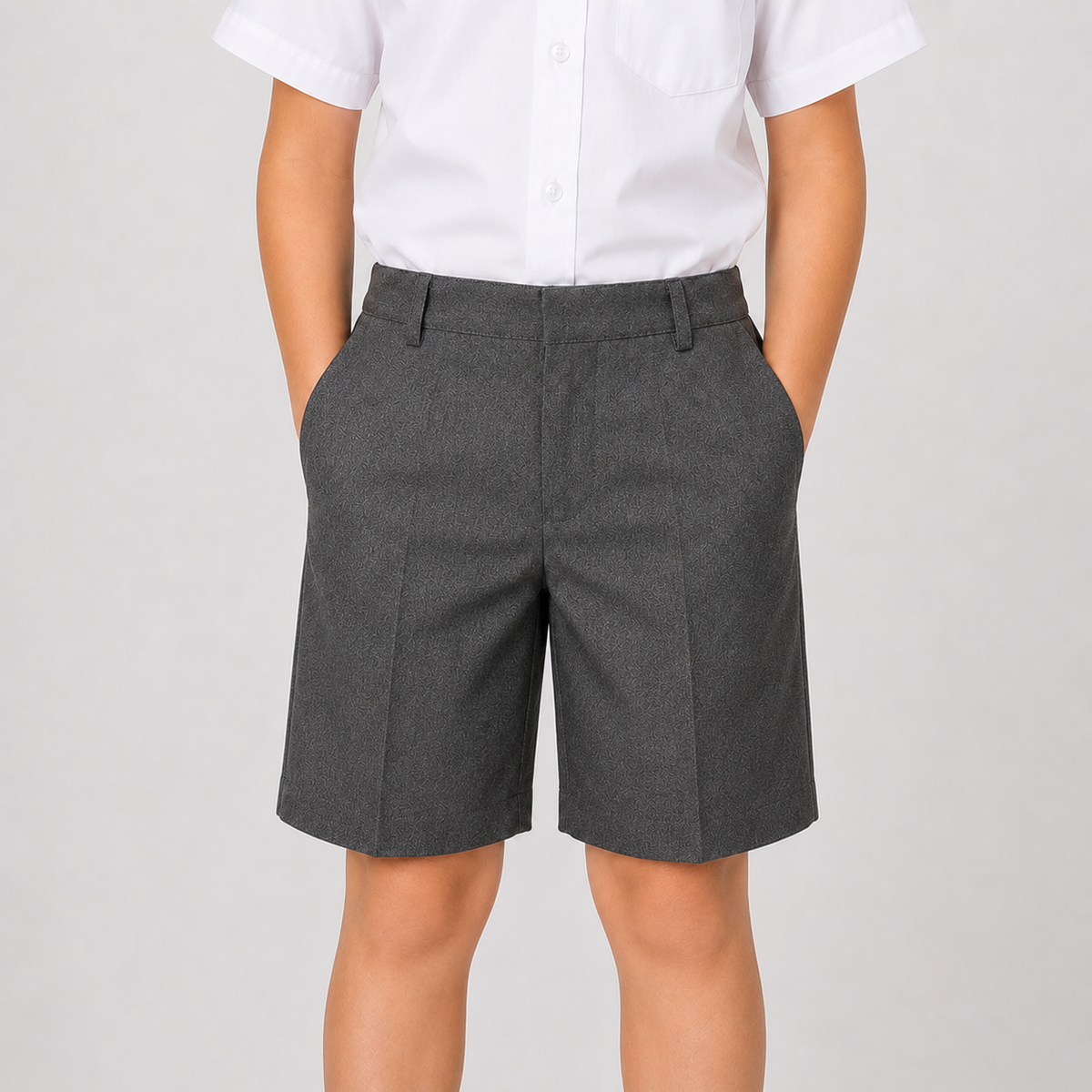 Half Elastic Waist Plus Fit School Shorts
