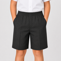 Half Elastic Waist Regular Fit Pull up School Shorts