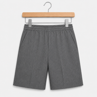 Half Elastic Waist Plus Fit Pull Up School Shorts