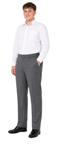 Boys Half Elastic Waist Plus Size Regular Leg School Trousers | Small-7XL