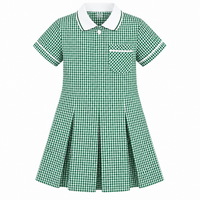 Girls School Uniform Gingham Pleated Check Summer School Dress