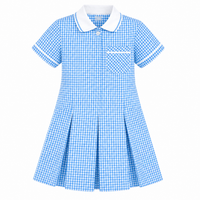 Girls School Uniform Gingham Pleated Check Summer School Dress
