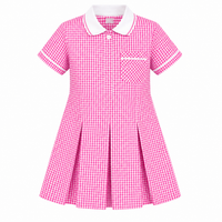 Girls School Uniform Gingham Pleated Check Summer School Dress