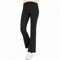 Ladies Jersey Bootleg Trousers Elasticated Waist Pull On