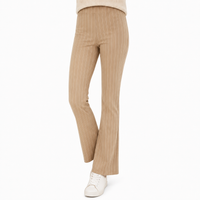Ladies Jersey Bootleg Trousers Elasticated Waist Pull On