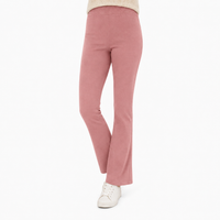 Ladies Jersey Bootleg Trousers Elasticated Waist Pull On
