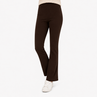 Ladies Jersey Bootleg Trousers Elasticated Waist Pull On