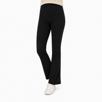 Ladies Jersey Bootleg Trousers Elasticated Waist Pull On