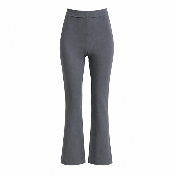 Girls Trousers Pull Up Flexible Stretchy Rib