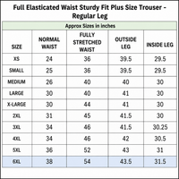 Men’s Boys Plus Fit Regular Leg Trousers Full Elasticated Waist