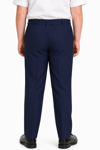 Half Elastic Waist Plus Fit Long Leg School Trouser