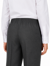 Half Elastic Waist Plus Fit Pull Up School Trouser
