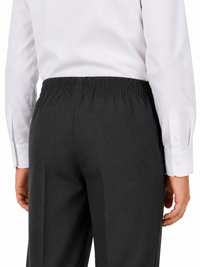Half Elastic Waist Plus Fit Pull Up School Trouser