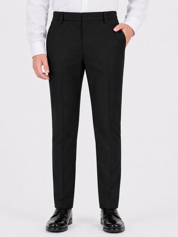 Half Elastic Waist Plus Fit Short Leg School Trouser