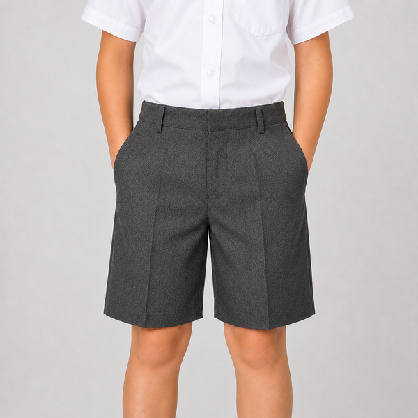 Half Elastic Waist Regular Fit ZIP CLIP School Shorts