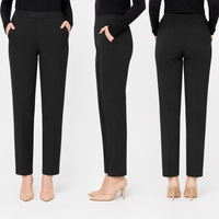 Girls Full Elasticated Waist Regular Fit Pull Up Bootleg Stretchy 3 Leg  Trouser