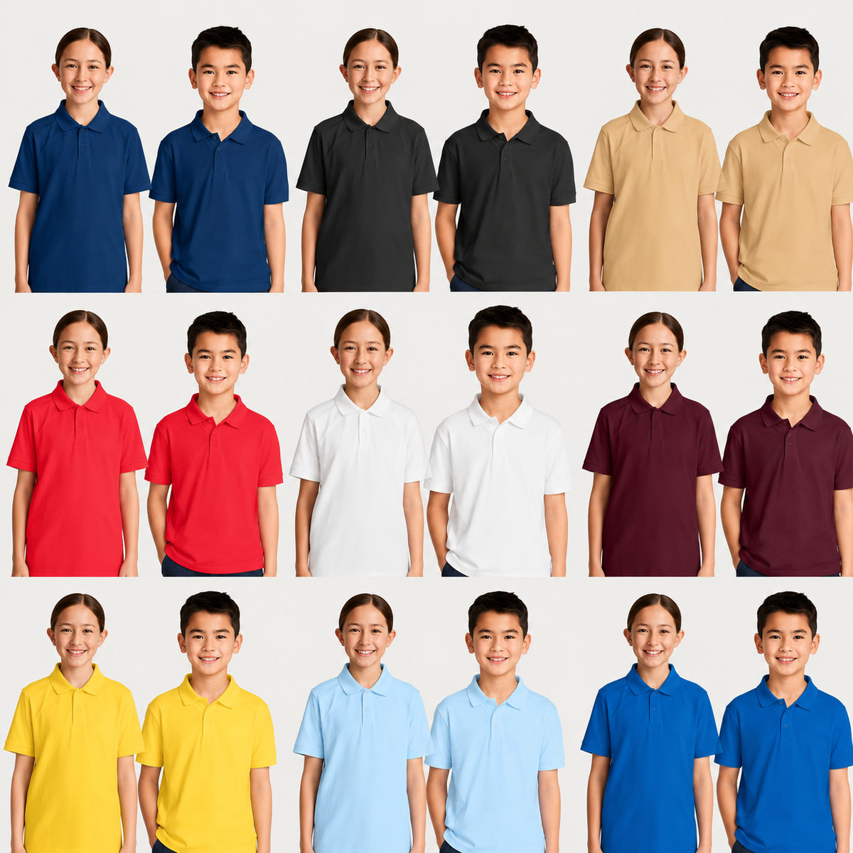 Kids/Boys/Girls Polo School Shirts
