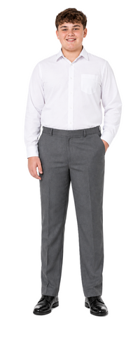 Boys Half Elastic Waist Plus Size Regular Leg School Trousers | Small-7XL