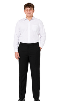 Boys Half Elastic Waist Plus Size Regular Leg School Trousers | Small-7XL
