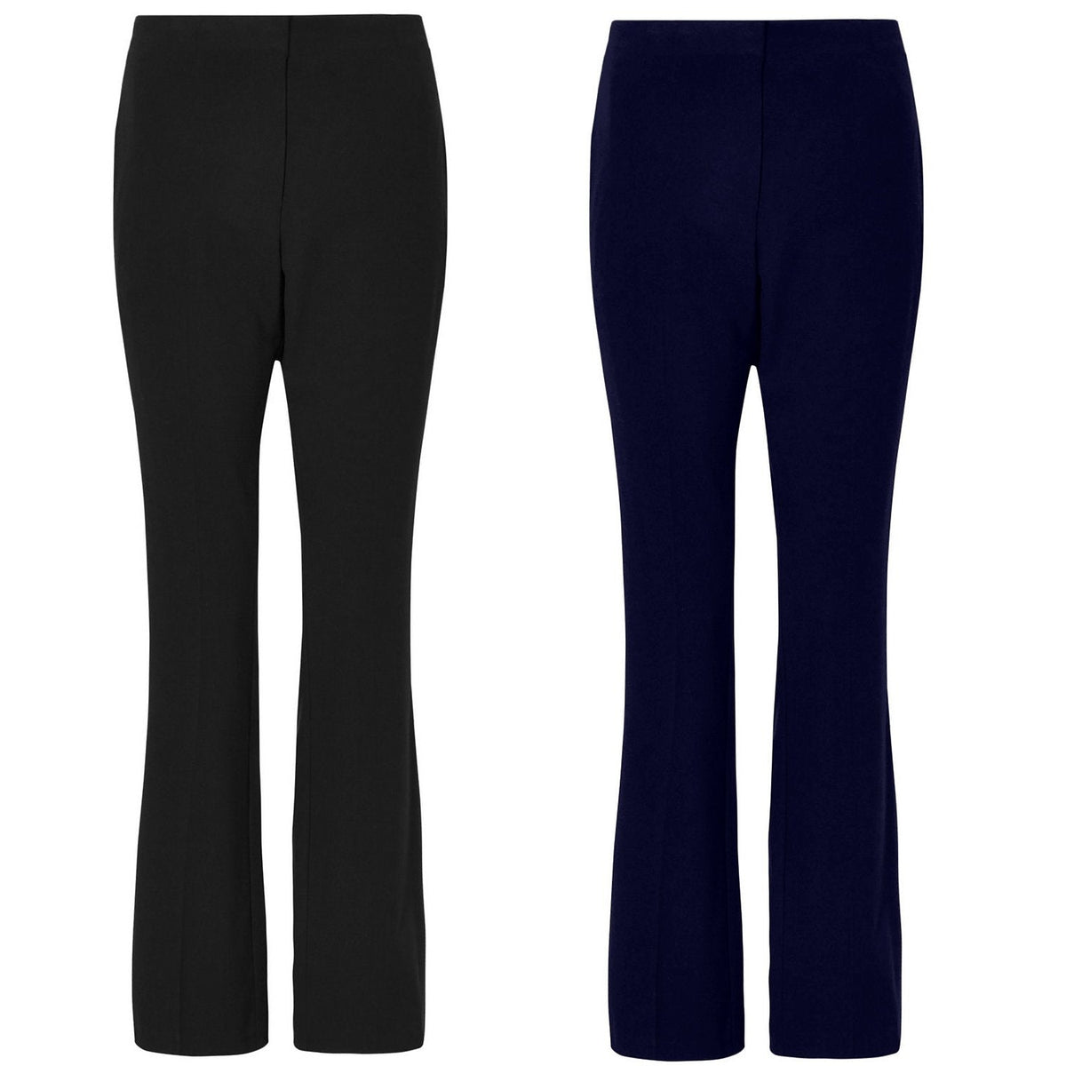 Girls Full Elasticated Waist Regular Fit Pull Up Bootleg Stretchy 3 Leg  Trouser