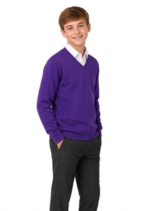 BOYS/KIDS SCHOOL UNIFORM FLEECE V-NECK JUMPER – AGES 2-17 YEARS
