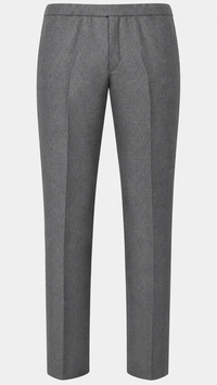 Half Elastic Waist Slim Fit Pull Up School Trouser